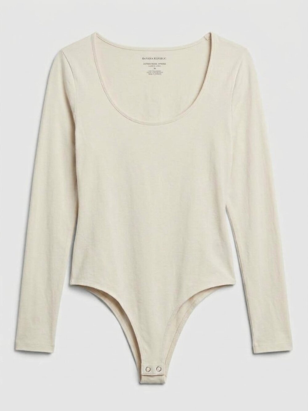 New! Banana Republic Light Cream Long Sleeve Scoop Neck Bodysuit XS 50431